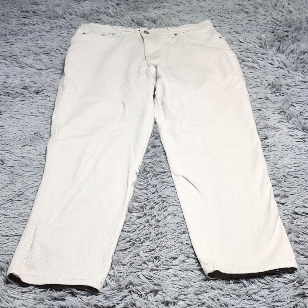 Bill Blass Jeans Womens 12 Short Tan Stretch Denim Pants Straight Leg‎ Casual